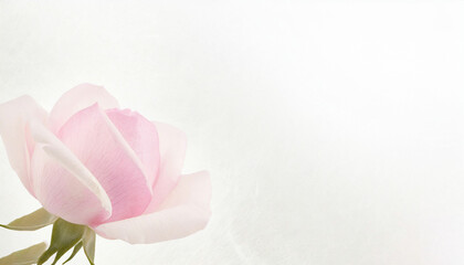 Soft Pink Rose Petal on Pure White Text-Friendly