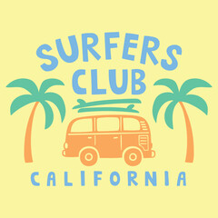 surf van vector illustration
