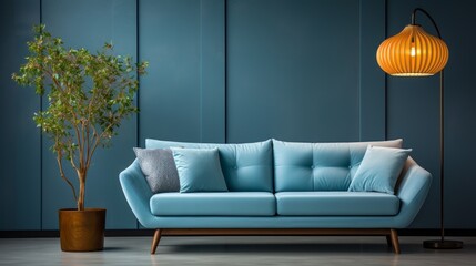 Blurred Blue sofa