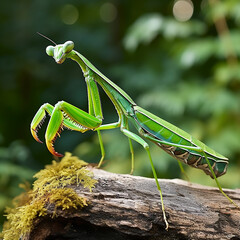 Spook green praying mantis