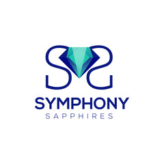 Modern SS Letter Sapphires logo design