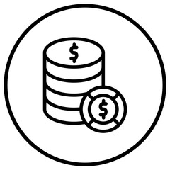 Dollar stack Vector Icon Design Illustration