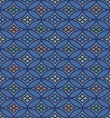 Japanese Ellipse Star Vector Seamless Pattern
