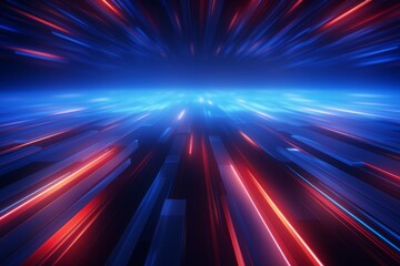 Obraz premium Dynamic technology backdrop with glowing lines. Futuristic, data information concept