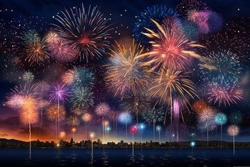 Illuminate your projects with the brilliance of a dazzling fireworks background