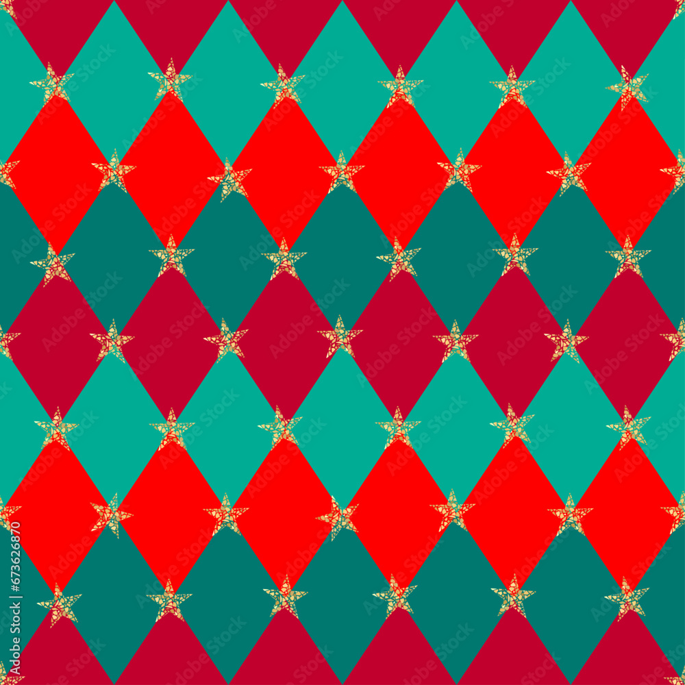 Poster patchwork textile pattern. seamless plaid design background. merry christmas cozy pattern.
