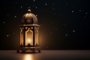 Islamic lantern with space for text background - obrazy, fototapety, plakaty