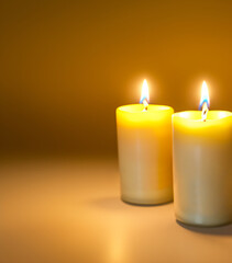 Fototapeta na wymiar candles on a dark background