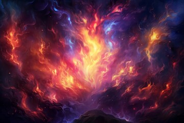 Mystical fire background with flames taking on magical and enchanting forms