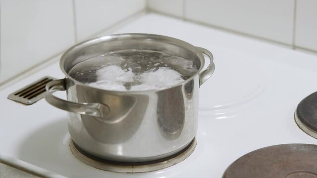 Multiple eggs in boiling water