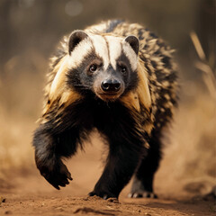 high resolution Illustration of a honey badger 