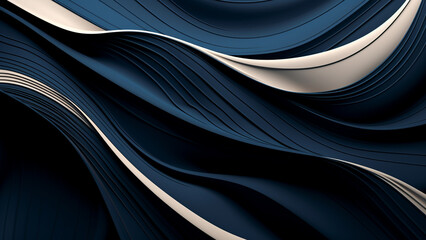 Midnight Blue and Silver Abstract Pattern Wallpaper