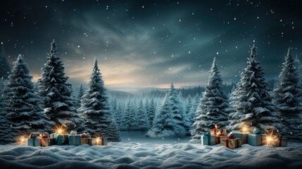 Christmas Night Poster Design, Merry Christmas Background ,Hd Background
