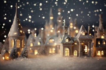Soft and twinkling bokeh lights setting a magical Christmas scene.