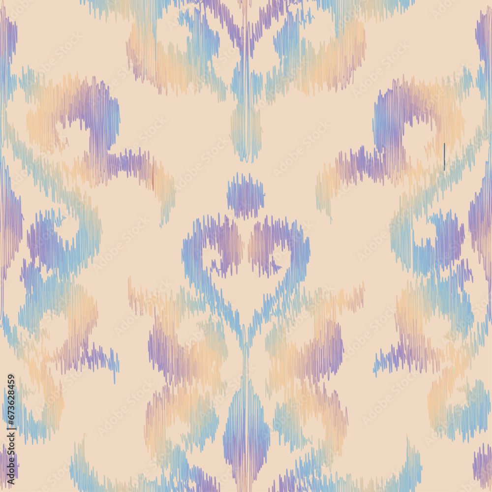 Poster abstract seamless tileable pattern. decorative abstract grunge vintage pattern .ikat style. vector i