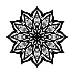 creative black and white background design vector for new lotus flower mandala art style in abstract luxury