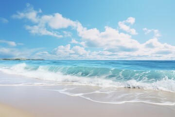 Tranquil beach scene with gentle waves making for a serene wallpaper background