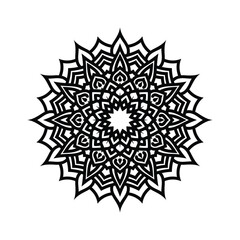 luxury lotus flower mandala art style with creative black and white color background design vector