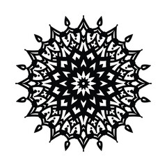 abstract luxury new hand drawn lotus flower mandala art style with black and white background vector