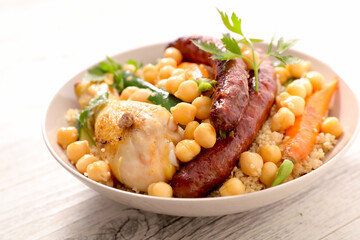 couscous with vegetables and meats