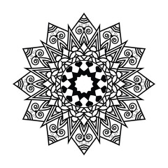 creative black and white background design vector for lotus flower mandala art style in abstract luxury