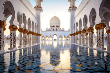 Fotobehang sheikh zayed grand mosque  Abu Dhabi  UAE, Generative AI © Picture Perfect