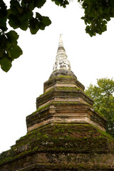 Chedi (pagoda) containing the bones of Buddha in Chiang Saen District, Chiang Rai Province, Thailand.