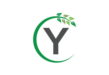 Letter Y leaf growth logo icon design symbol