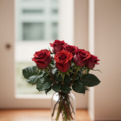 bouquet of roses in a vase