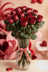bouquet of roses in a vase
