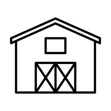 barn icon in line style