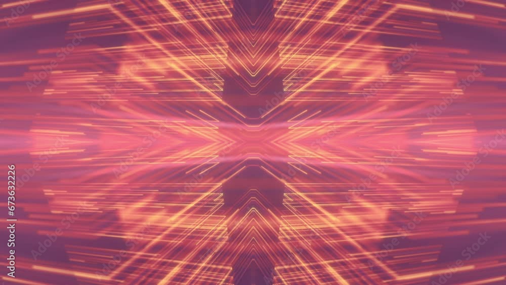 Poster Light pattern of moving energy lines. Digital art. 3d rendering loop animation