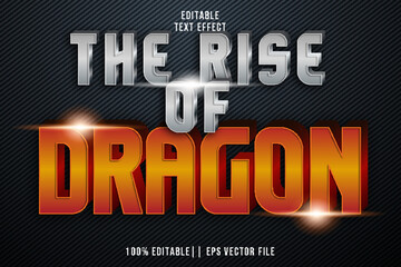 The Rise Of Dragon Editable Text Effect 3D Modern Style