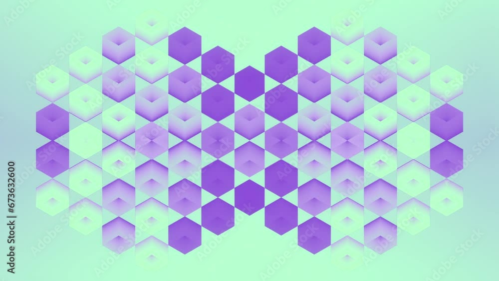 Poster Composition of neon squares on blue background. 3d rendering loop animation 4K