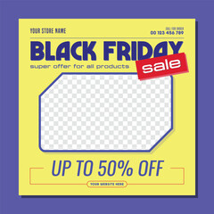 Obraz premium Black Friday Super Sale Social Media Post Design Template