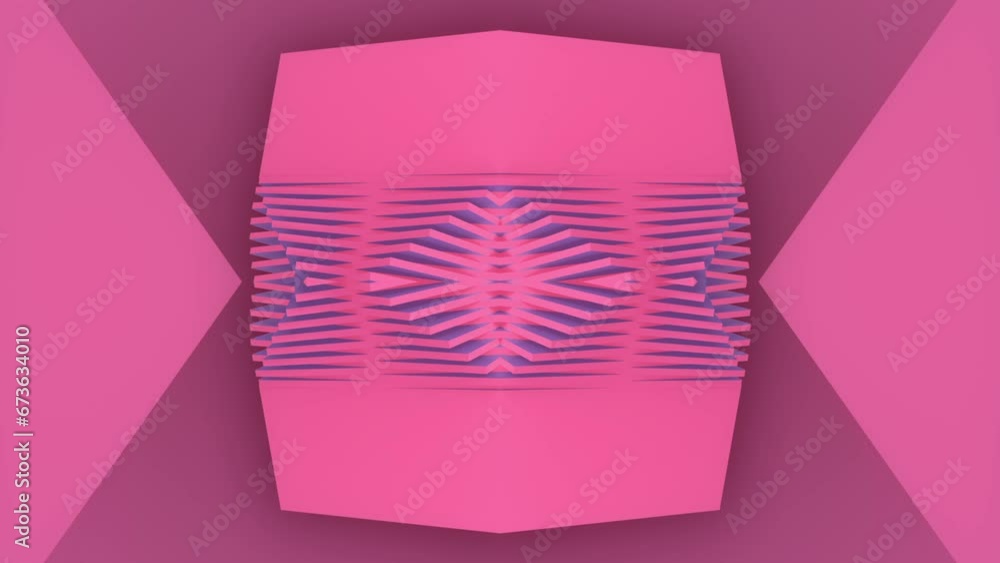 Poster Abstract background with loop animation of geometric pattern. 3d rendering