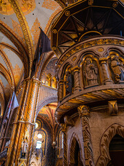 The ornaments inside St. Matthias church in Budapest