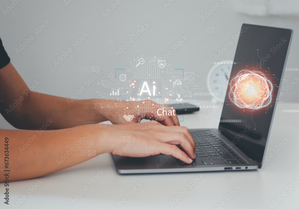Poster ai, artificial intelligence, technology smart robot ai, artificial intelligence by enter command pro