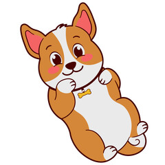 Cute Puppy Rolling Over Illustration