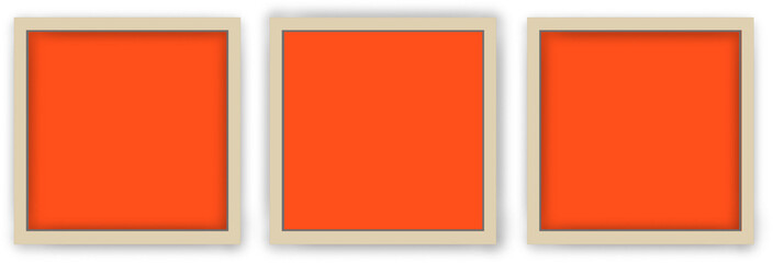 Close up view isolated of various square frame.