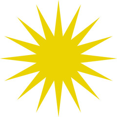 Sun icon. Yellow sun star icons or logo collection. Summer, sunlight, sunset, sunburst. Vector illustration.
