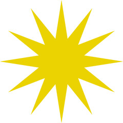 Sun icon. Yellow sun star icons or logo collection. Summer, sunlight, sunset, sunburst. Vector illustration.