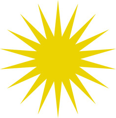 Sun icon. Yellow sun star icons or logo collection. Summer, sunlight, sunset, sunburst. Vector illustration.