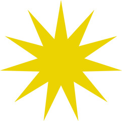 Sun icon. Yellow sun star icons or logo collection. Summer, sunlight, sunset, sunburst. Vector illustration.