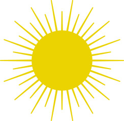 Sun icon. Yellow sun star icons or logo collection. Summer, sunlight, sunset, sunburst. Vector illustration.