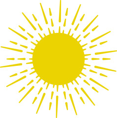 Sun icon. Yellow sun star icons or logo collection. Summer, sunlight, sunset, sunburst. Vector illustration.
