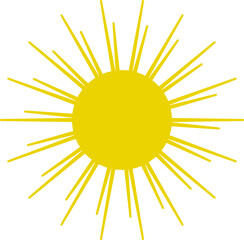 Sun icon. Yellow sun star icons or logo collection. Summer, sunlight, sunset, sunburst. Vector illustration.