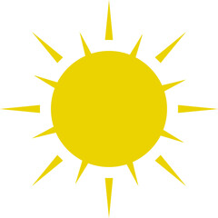 Sun icon. Yellow sun star icons or logo collection. Summer, sunlight, sunset, sunburst. Vector illustration.