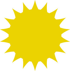 Sun icon. Yellow sun star icons or logo collection. Summer, sunlight, sunset, sunburst. Vector illustration.