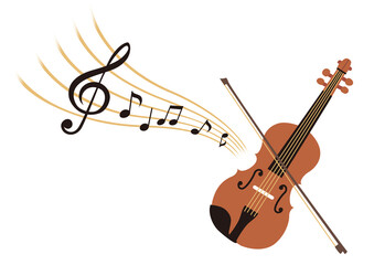 シンプルなバイオリンのイラスト